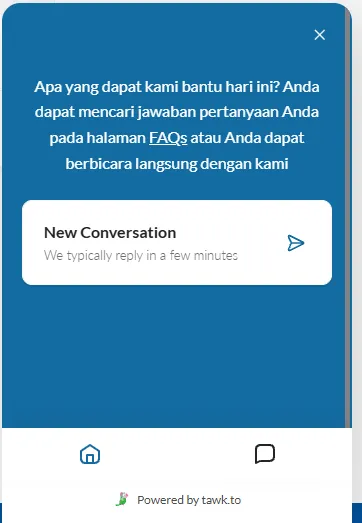 Live chat tawk.to di area klien Agrodana