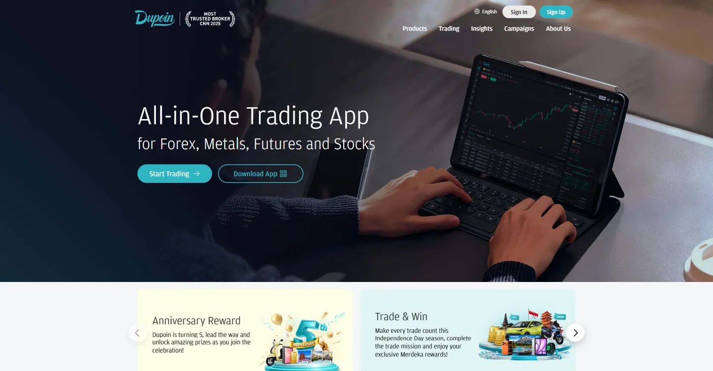 Beranda Dupoin Futures: aplikasi untuk forex, logam, futures, dan saham