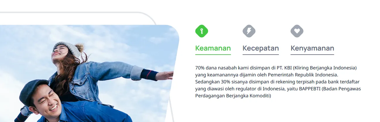 Halaman Siapa Kami Finex tentang penyimpanan dana nasabah