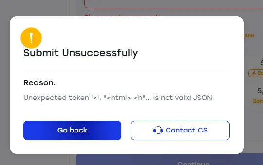 Deposit QRIS HSB gagal dengan error teknis