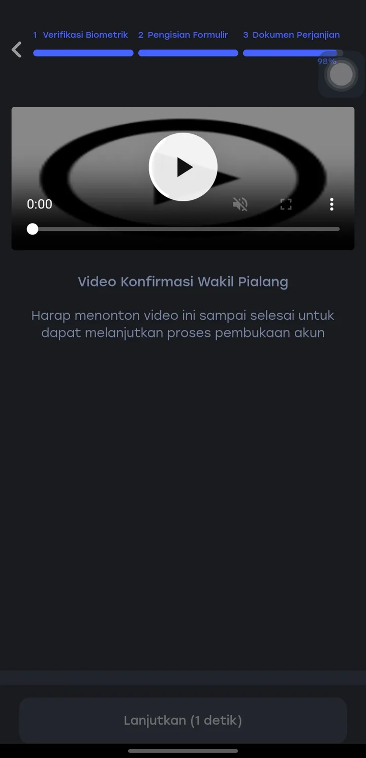 Video Konfirmasi Wakil Pialang di KYC HSB