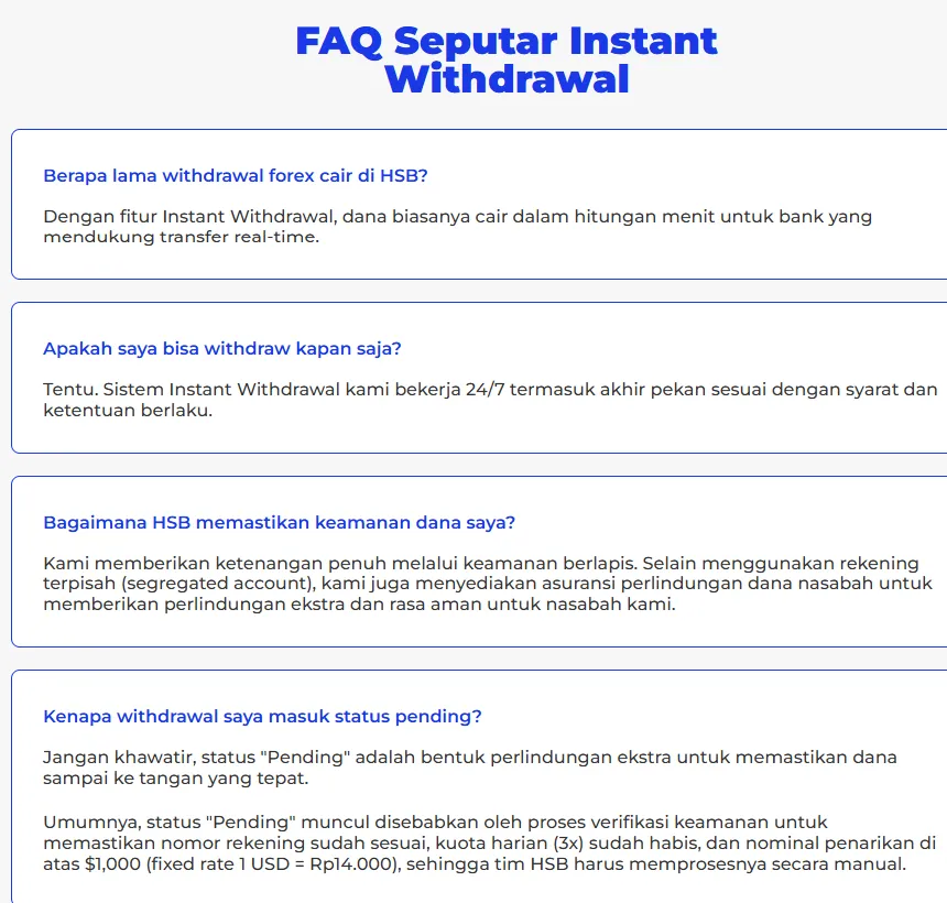 FAQ Instant Withdrawal HSB tentang status Pending