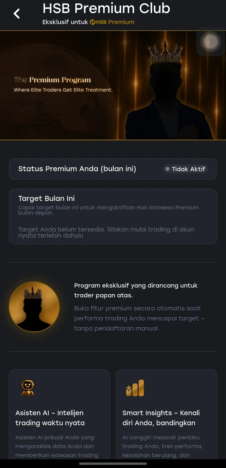 HSB Premium Club dengan asisten AI dan Smart Insights