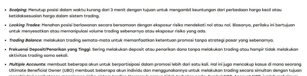 Syarat promo HSB yang melarang scalping, locking, dan multi-akun