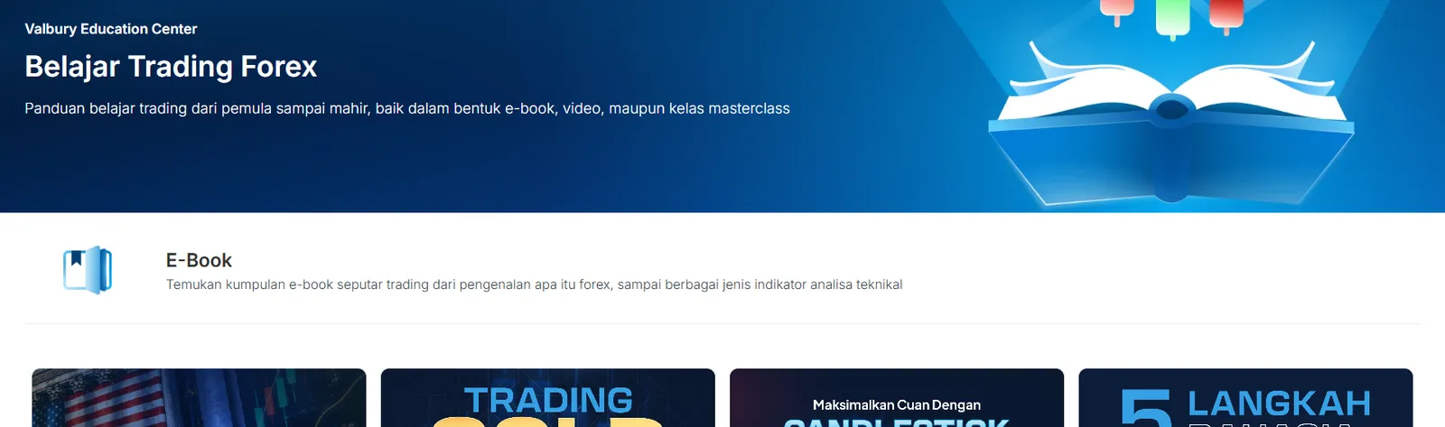 Halaman Valbury Education Center dengan e-book