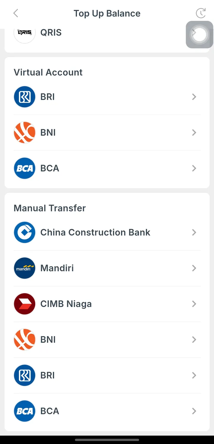 Daftar bank transfer manual untuk top up Valbury