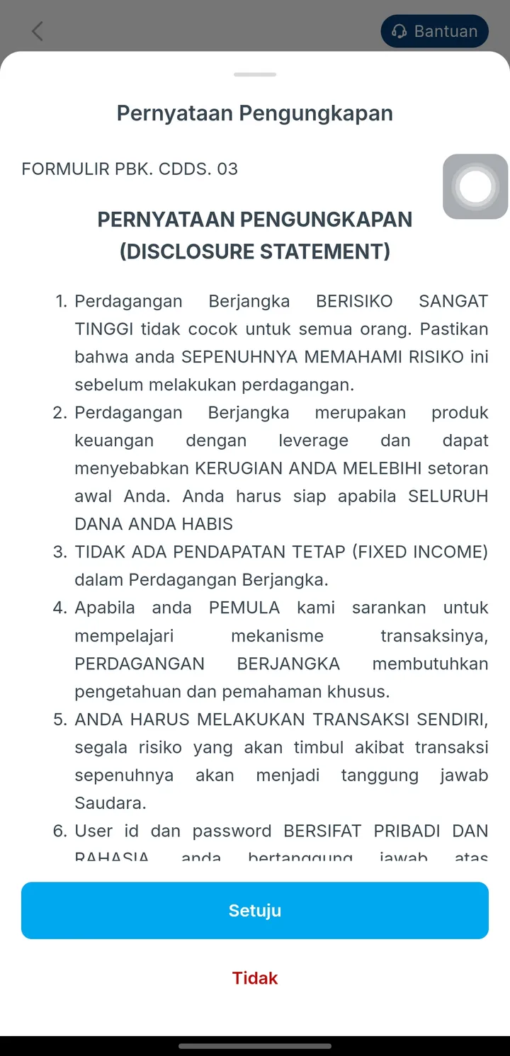 Pernyataan Pengungkapan Valbury: kerugian dapat melebihi setoran awal