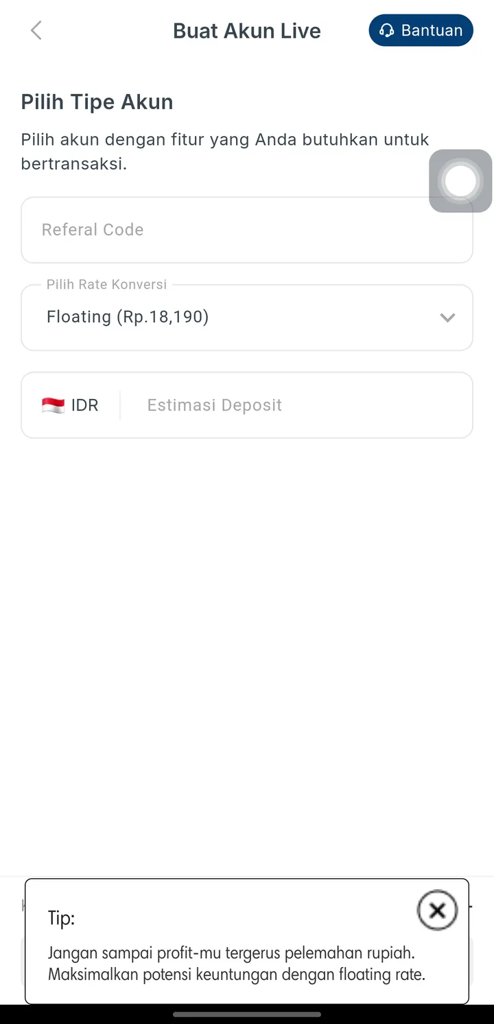 Pilihan kurs mengambang Rp18.190 dengan tip dari Valbury