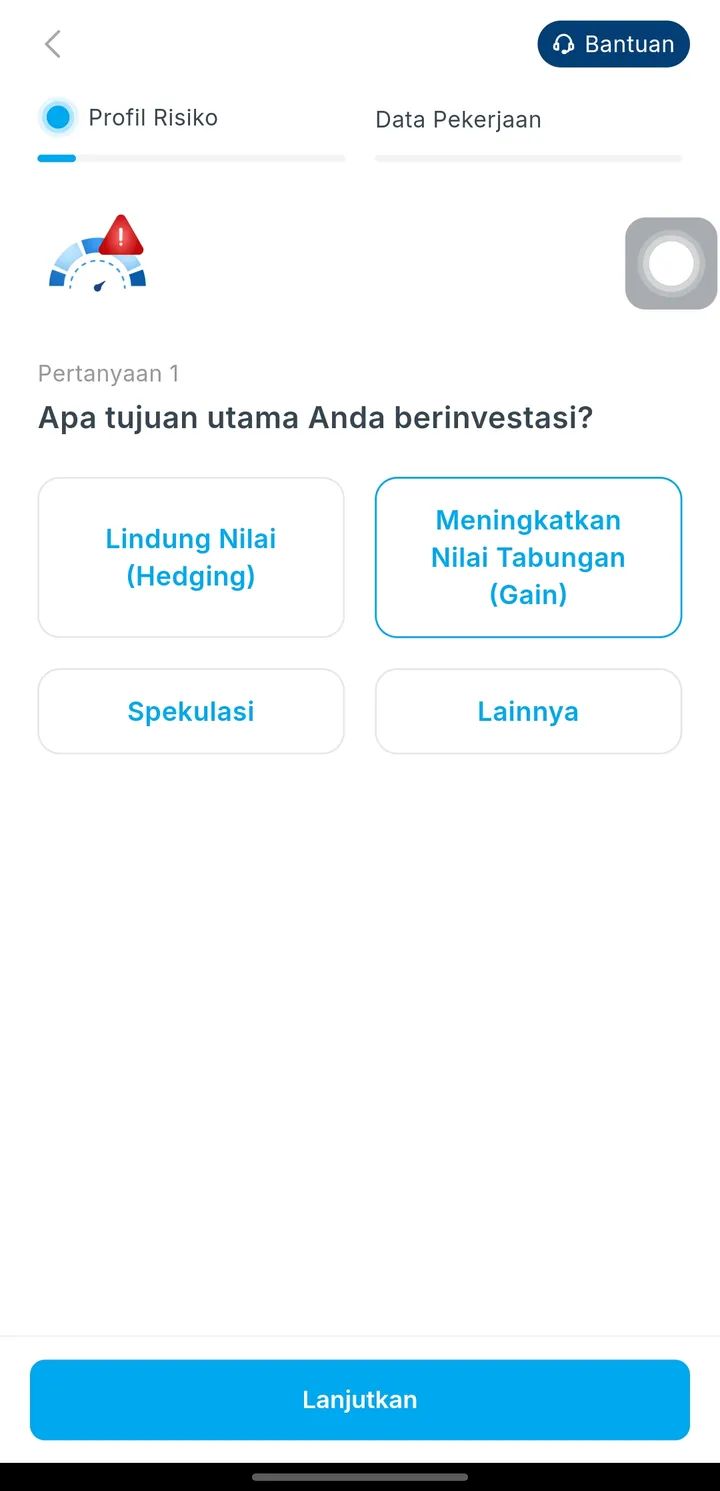 Pertanyaan pertama profil risiko Valbury